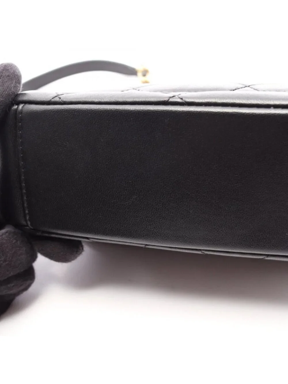 Chanel Shoulder Bag Quilted Black Lambskin Small Flap Chain